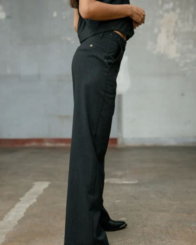 Pantalon large Sharon Oficina FREEMAN T PORTER f1346 black iris