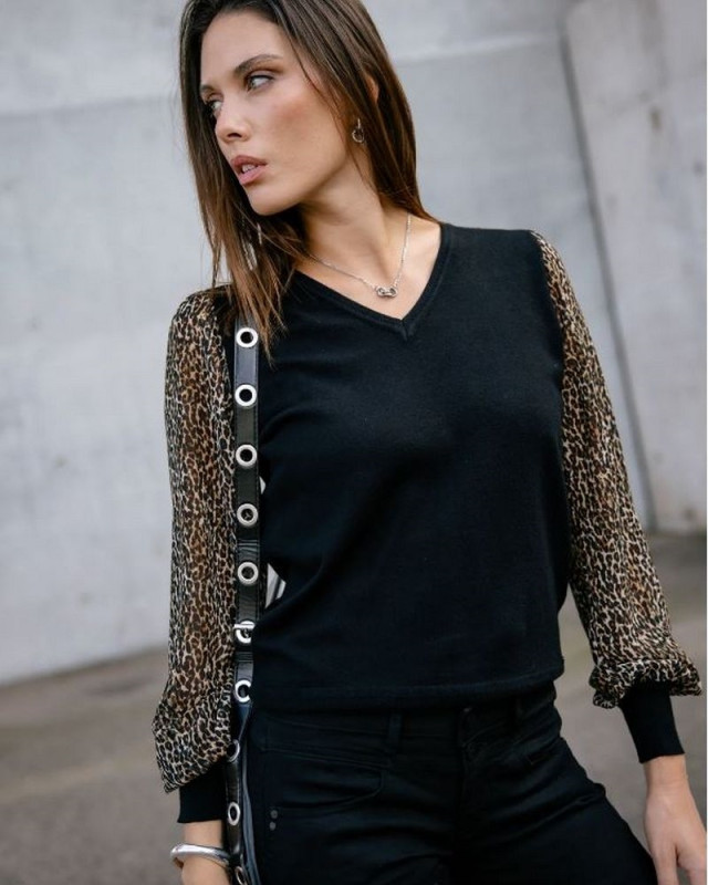 Pull v Laonie Soft FREEMAN T PORTER Noir