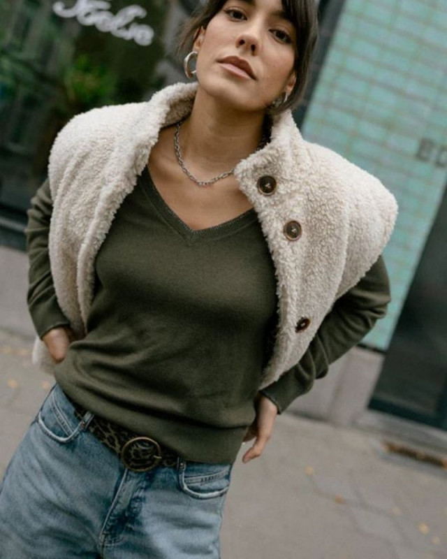 Pull col V Preem FREEMAN T PORTER f1113 grape leaf