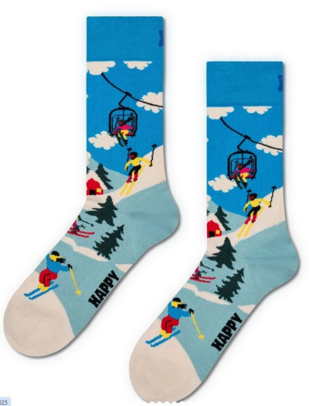 Chaussette french edition telesiege HAPPY SOCKS turquoise