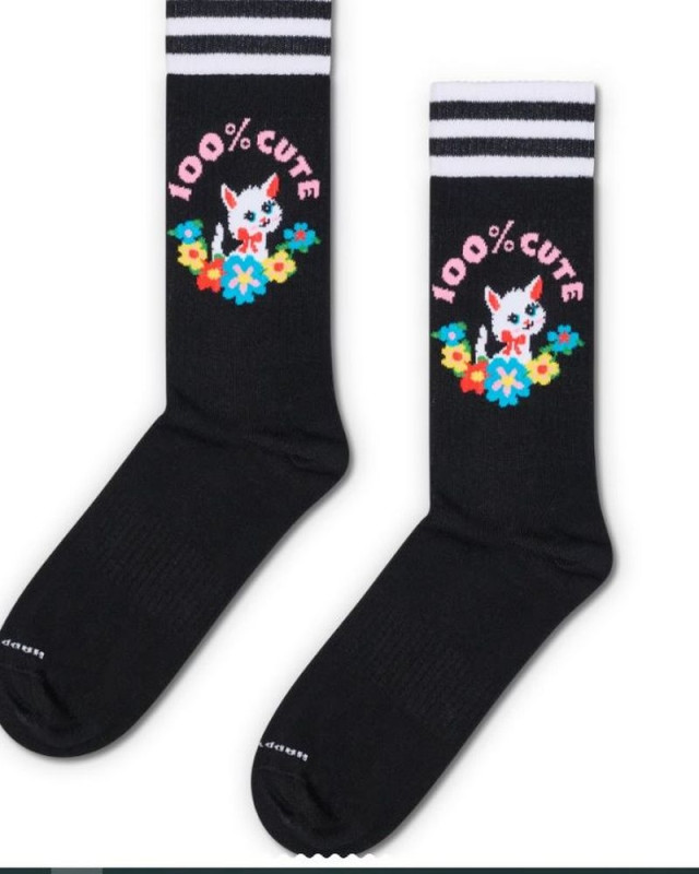 chaussette 100% cute sneaker sock HAPPY SOCKS Noir