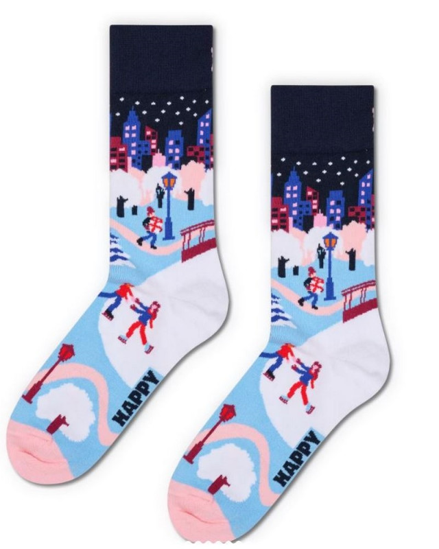 chaussette ice skating in the city sock HAPPY SOCKS light blue
