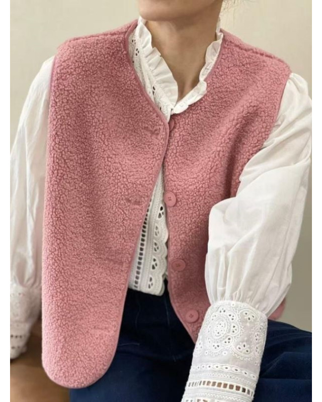 Gilet sans manche K202-384 IT HIPPIE vieux rose