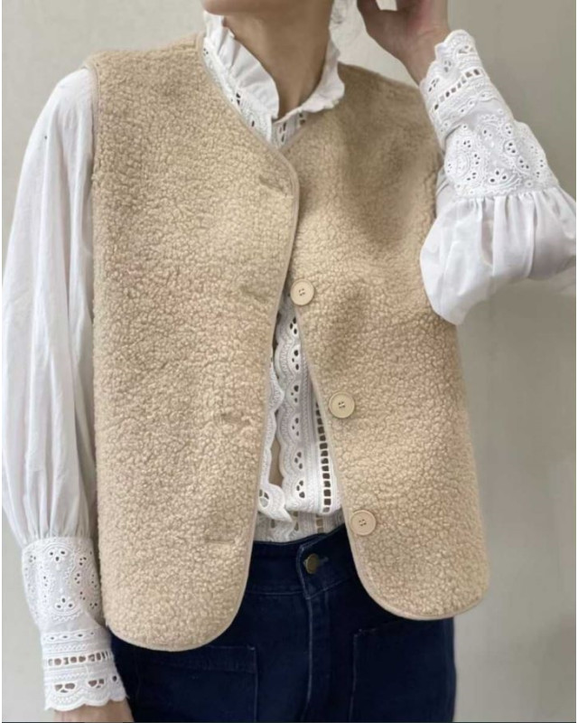 Gilet sans manche K202-384 IT HIPPIE Ecru