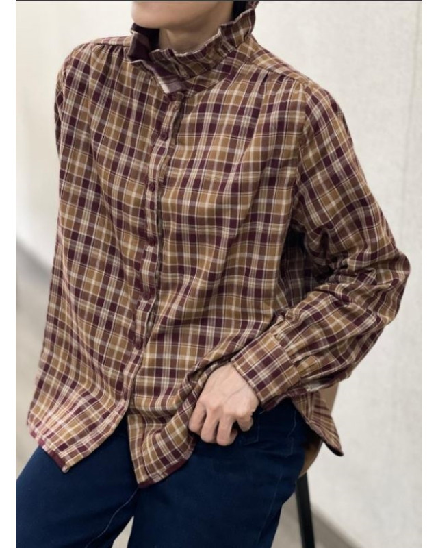 Chemisier reversible G087-41 IT HIPPIE bordeau