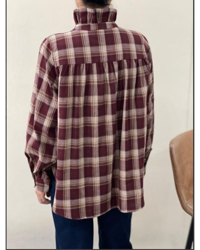 Chemisier reversible G087-41 IT HIPPIE bordeau