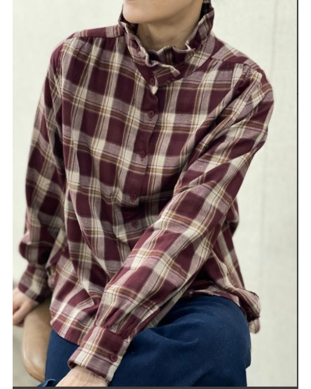 Chemisier reversible G087-41 IT HIPPIE bordeau