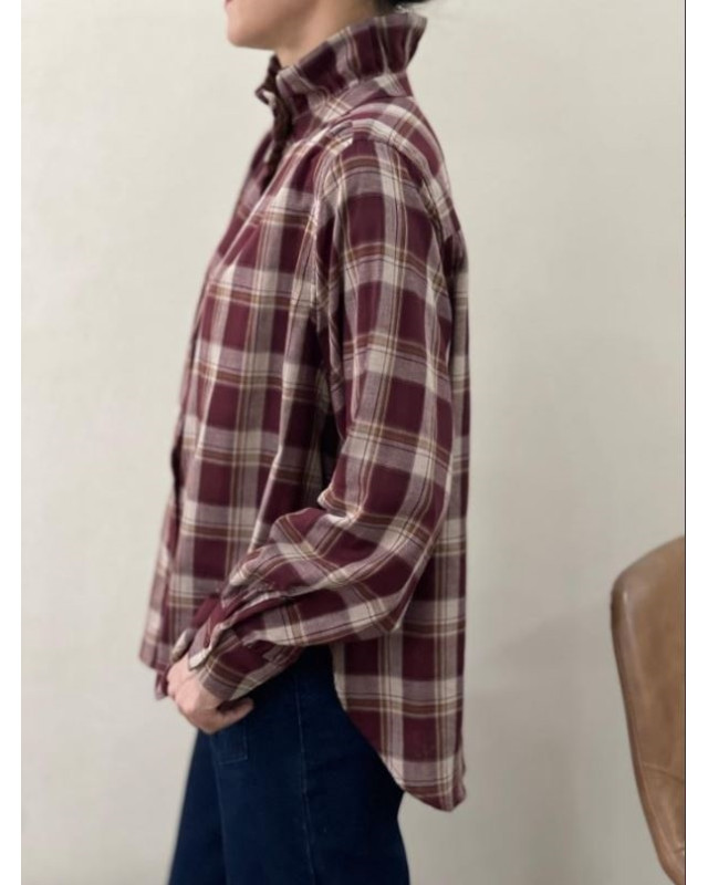 Chemisier reversible G087-41 IT HIPPIE bordeau