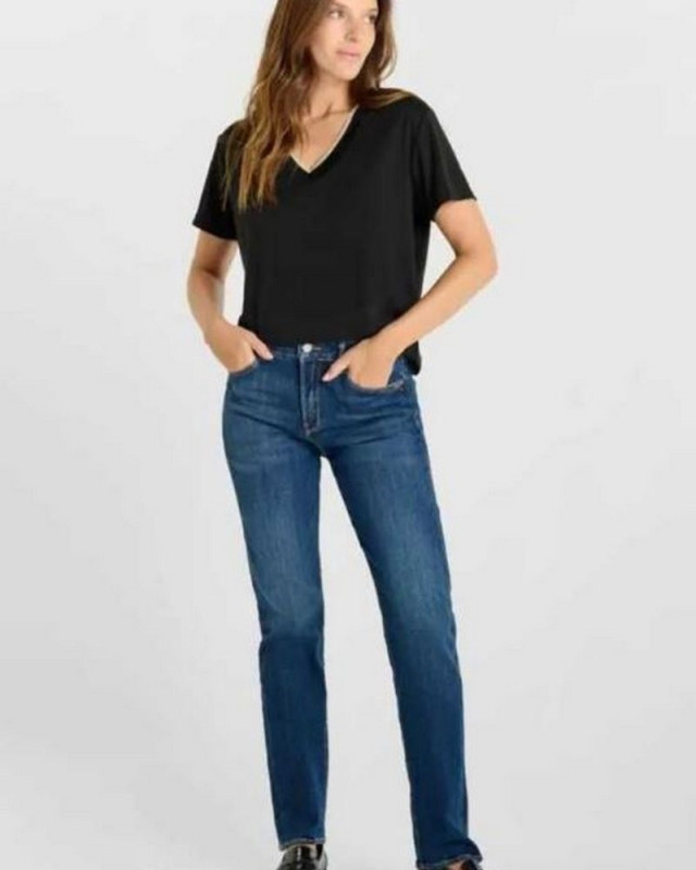 Tee Shirt col v fuka LE TEMPS DES CERISES Noir