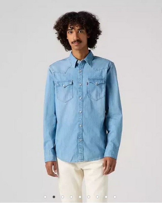 Chemise western LEVIS STRAUSS light indigo - worn in