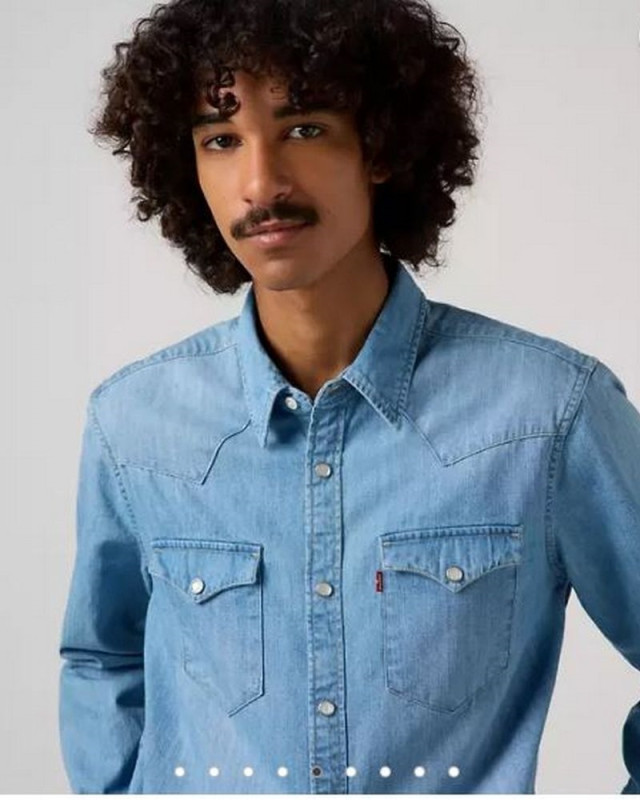 Chemise western LEVIS STRAUSS light indigo - worn in