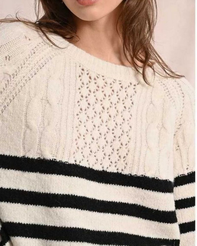 Pull LA1812DN MOLLY BRACKEN ecru/noir