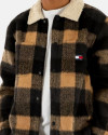 Veste courte Tjm check teddy overshirt ext TOMMY HILFIGER black / buffalo check