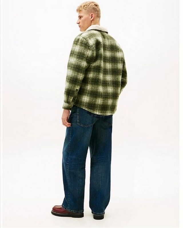 Veste courte Tjm check teddy overshirt ext TOMMY HILFIGER dark greenery/check