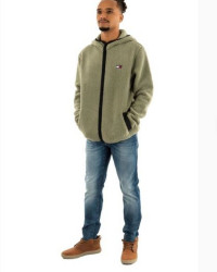 Sweat polaire DM0DM19224 Tjm reg badge teddy TOMMY HILFIGER utility sage