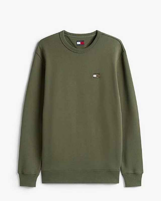 Sweat ras du cou Dm0dm20660 reg badge TOMMY HILFIGER pewter green tonal