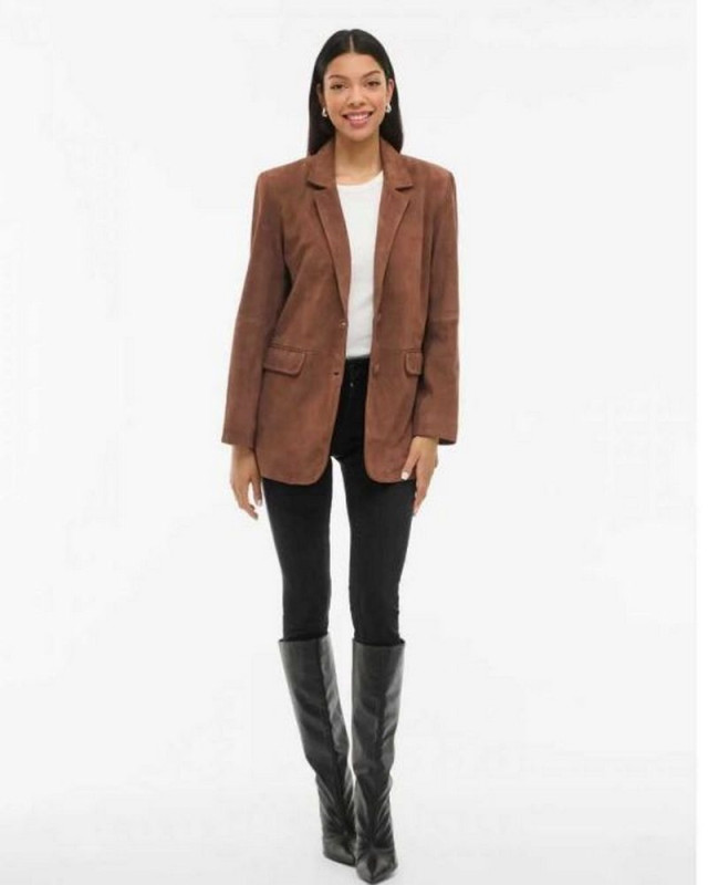 Veste blazer 14107717 visuede VILA downtown brown