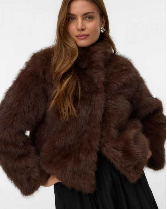 veste fausse fourrure 10315328 vmmonroe VERO MODA chocolate torte