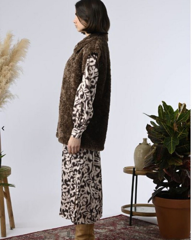 Gilet long woody ORFEO Chocolat