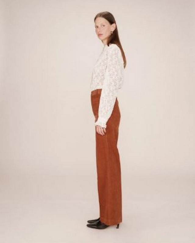 Pantalon velour samba GRACE ET MILA brique