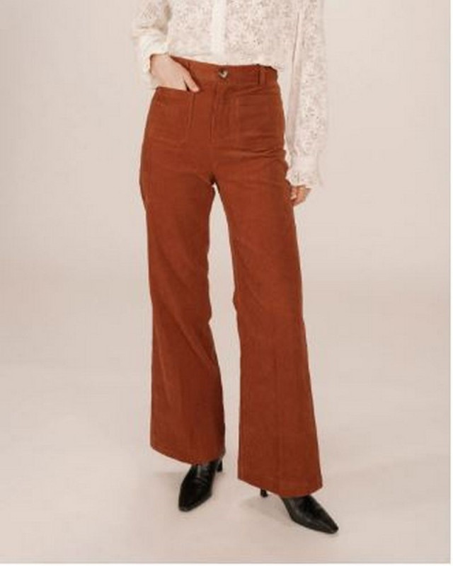 Pantalon velour samba GRACE ET MILA brique