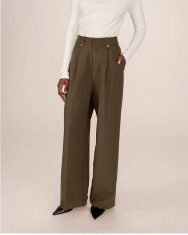 Pantalon large septime GRACE ET MILA vert foret