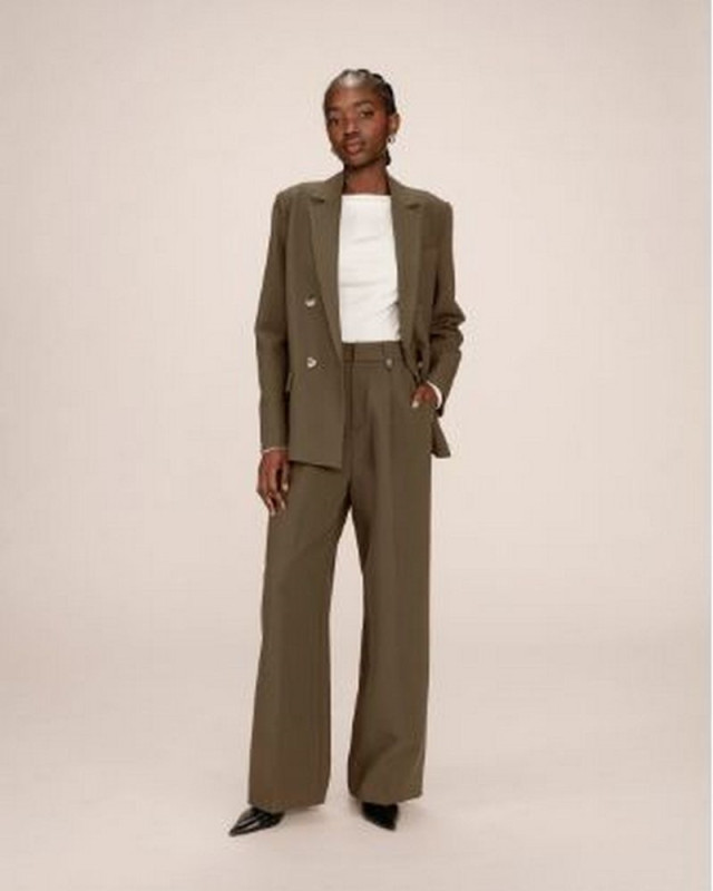 Pantalon large septime GRACE ET MILA vert foret