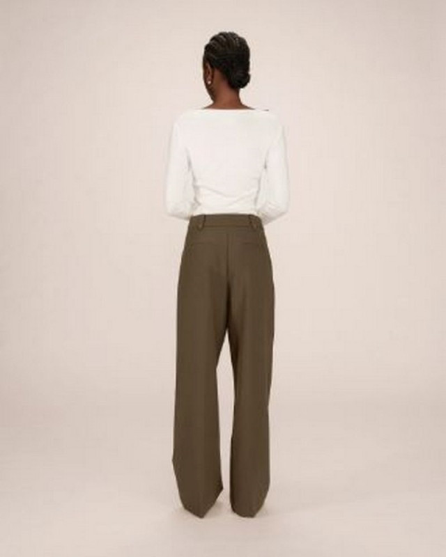 Pantalon large septime GRACE ET MILA vert foret