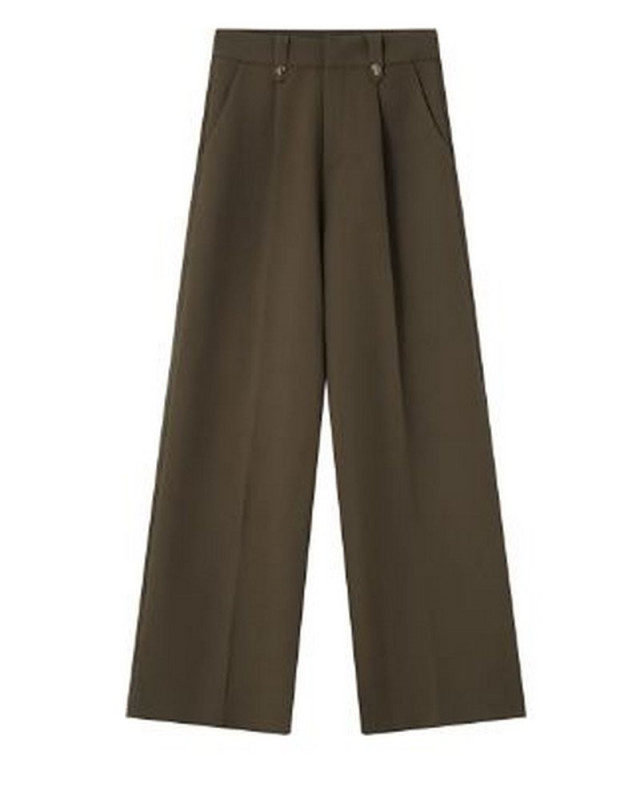 Pantalon large septime GRACE ET MILA vert foret