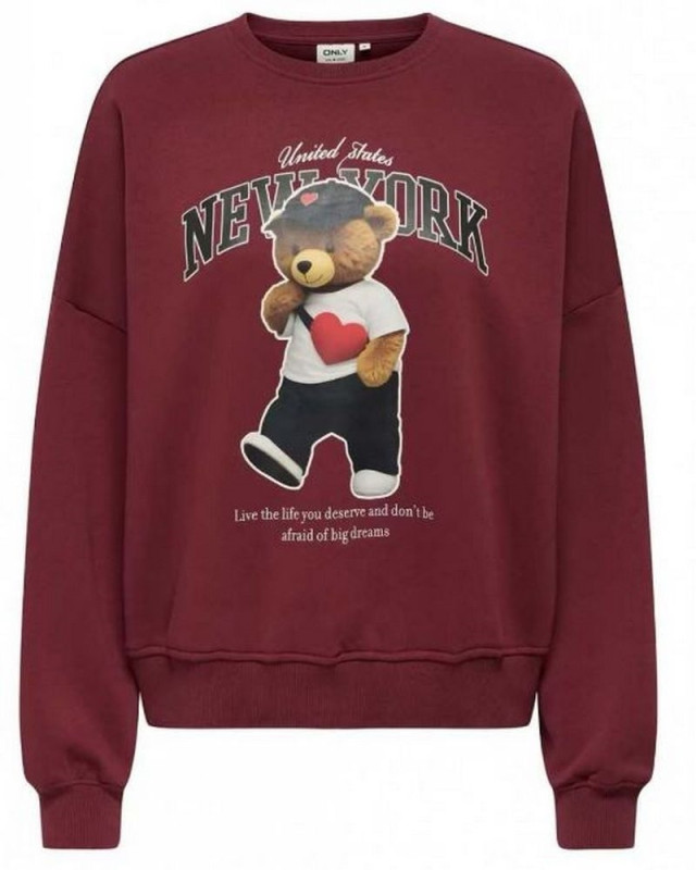 Sweat col rond onllinda 15362074 ONLY Bordeaux