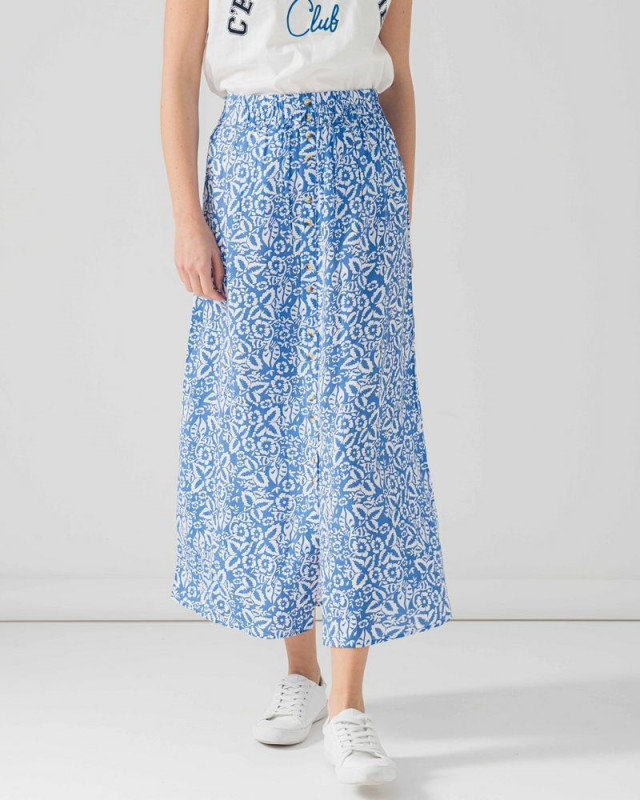 Jupe longue Lilou C'EST BEAU LA VIE azur