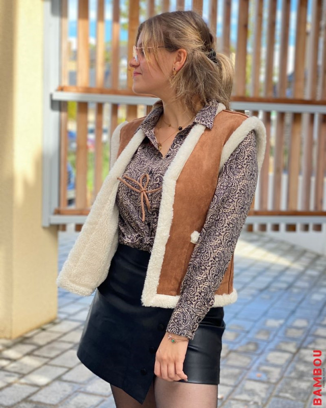 Veste sans manche Lio GRACE&MILA Camel