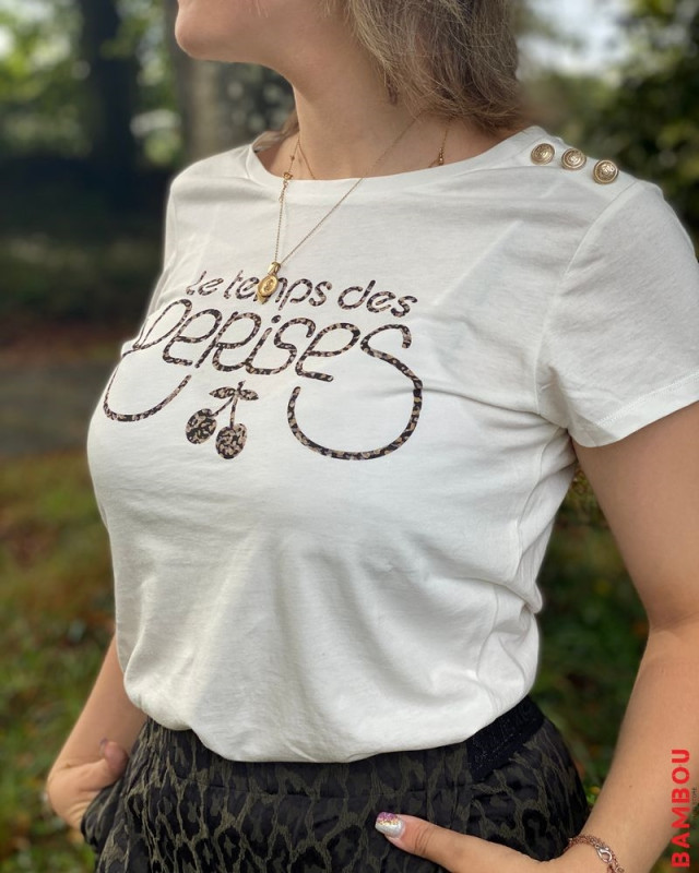Tee shirt Carole LE TEMPS DES CERISES Blanc