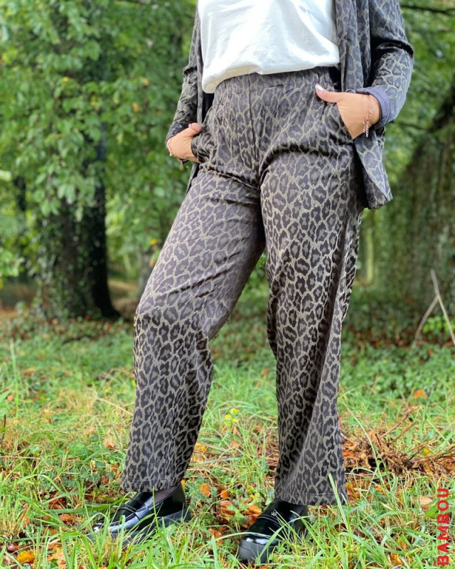 Pantalon fluide Kloe LE TEMPS DES CERISES charcoal
