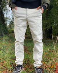 Chino velours Jpstace JACK & JONES Ecru