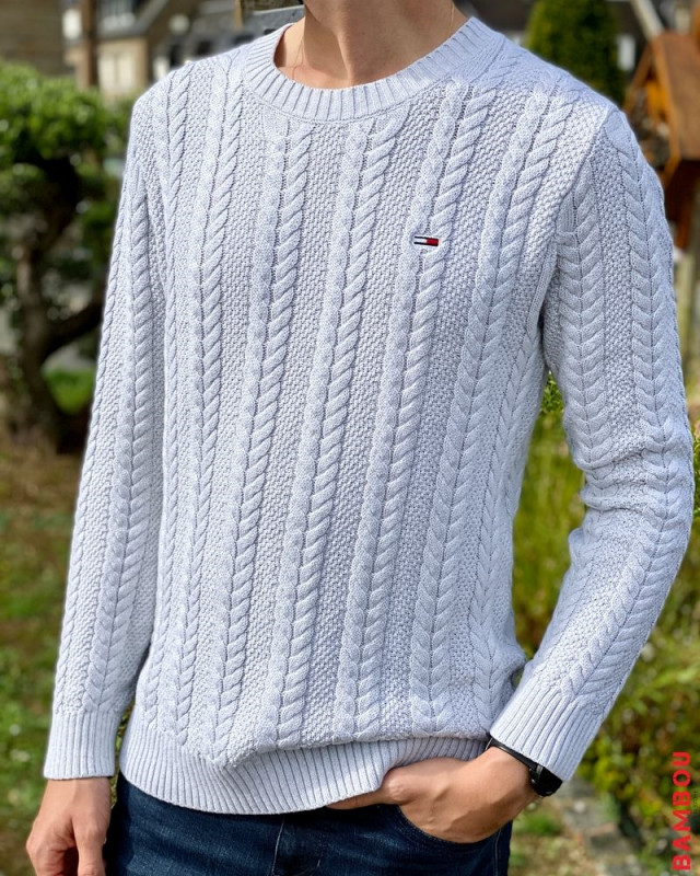 Pull TOMMY JEANS silver grey htr