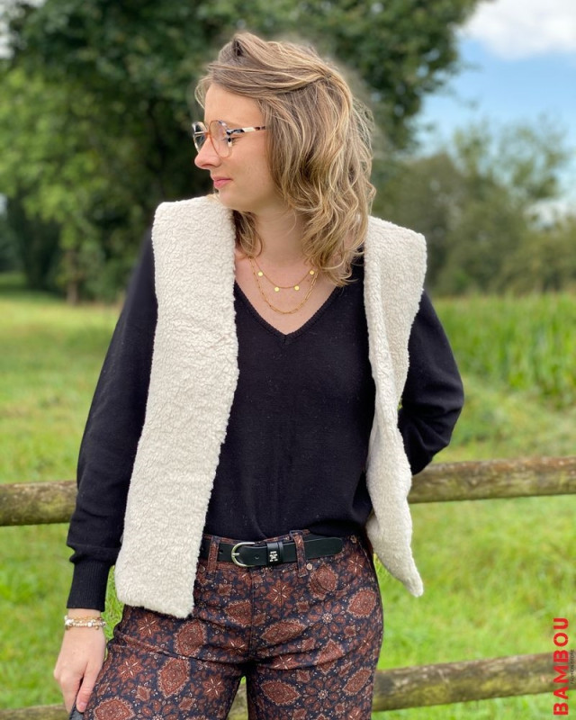 Gilet sans manche Laponie GRACE & MILA Ecru