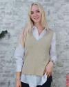 Pull sans manche VILA Beige