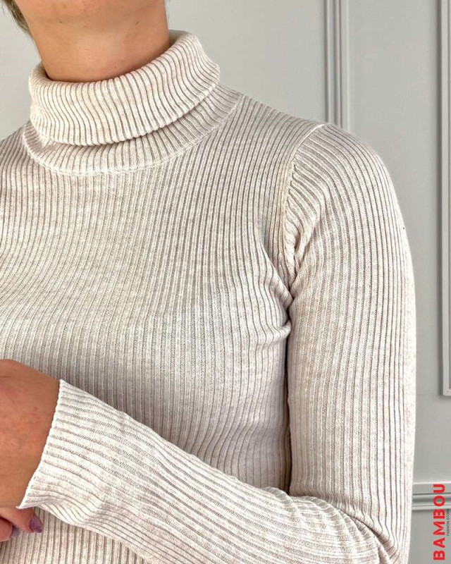 Pull col roulé Klark MKT Studio ecru chine