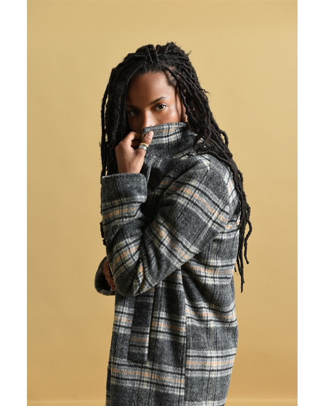 Manteau à carreaux MOLLY BRACKEN Noir