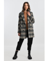 Manteau à carreaux MOLLY BRACKEN Noir