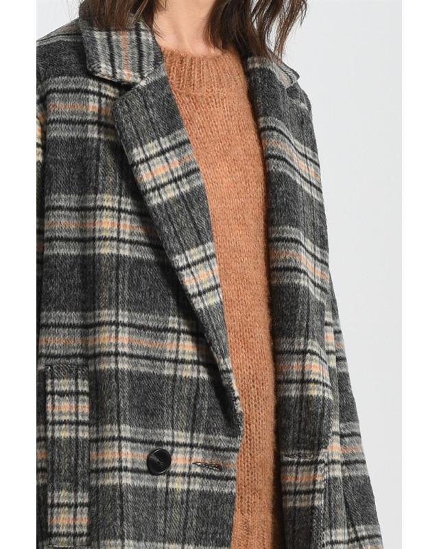 Manteau à carreaux MOLLY BRACKEN Noir