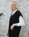 Pull col V MOLLY BRACKEN sans manches Noir