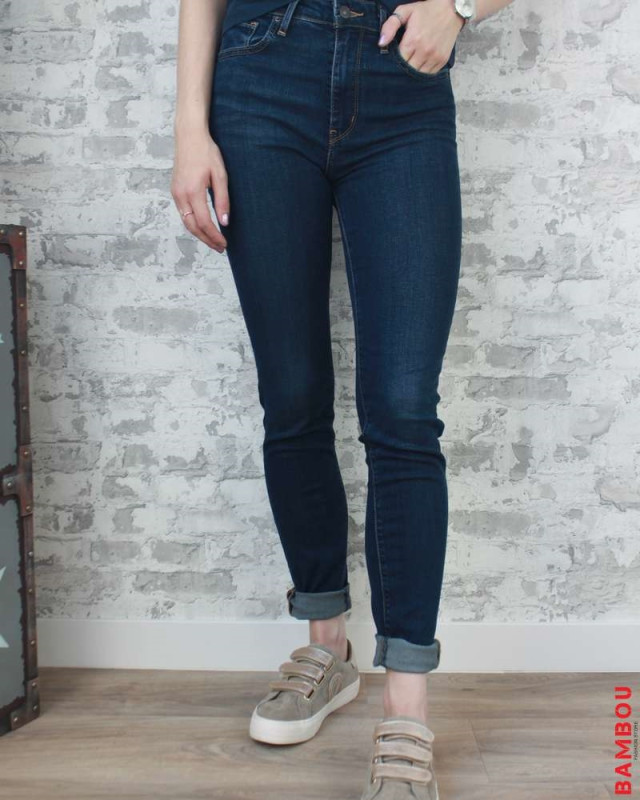 Jean 721 skinny LEVIS 721 high rise skinny z0741 dark indigo worn in