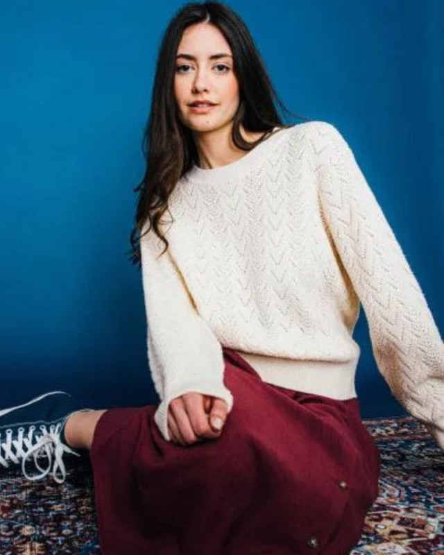 Pull Lara C'EST BEAU LA VIE Ecru