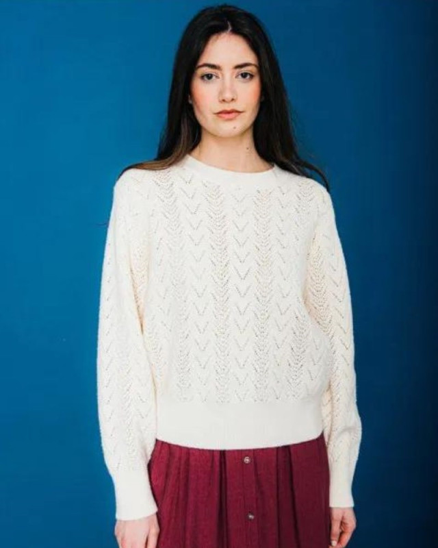 Pull Lara C'EST BEAU LA VIE Ecru