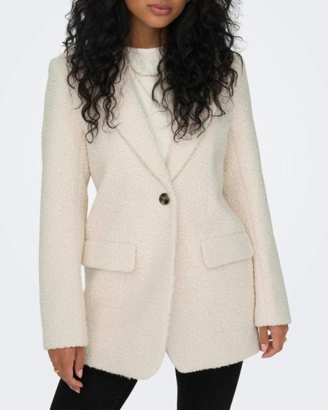 Veste bouclette Onlpiper ONLY Blanc