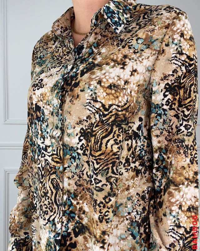 Chemisier SUZZY & MILLY motif tigre marron/noir/beige