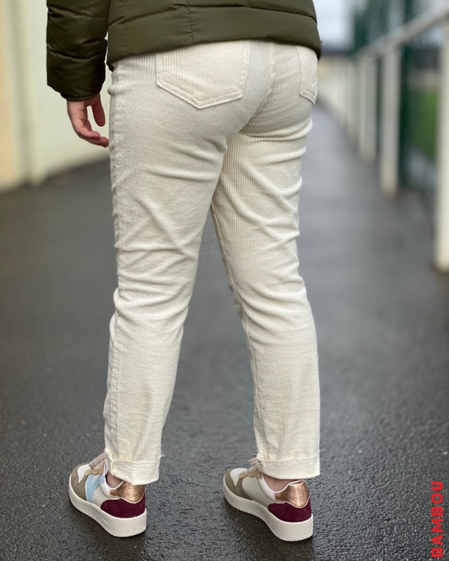 Pantalon velours Brenda VERO MODA Blanc