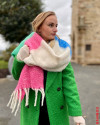 Echarpe PIECES mint colour blocking